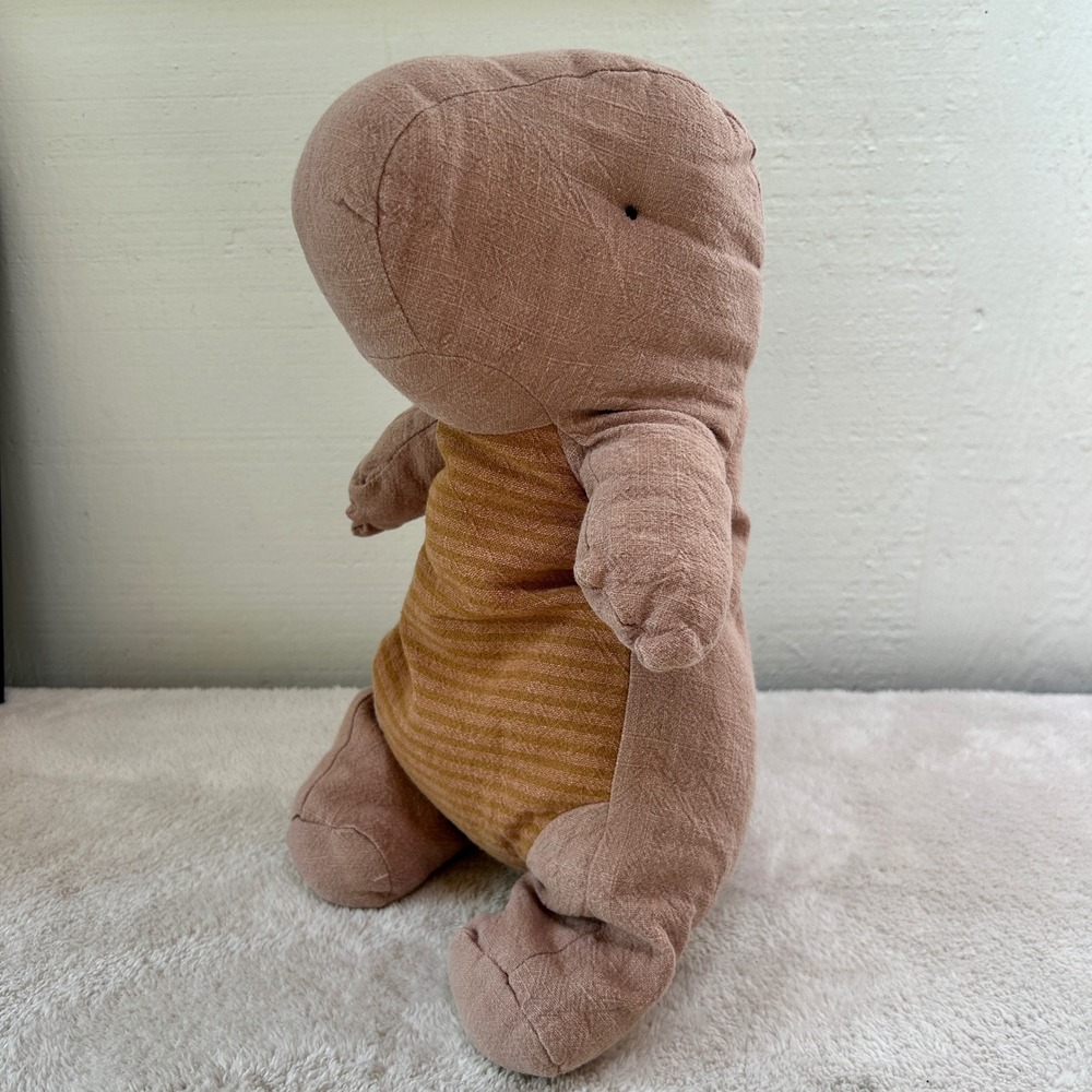 Maileg Gantosaurus Linen Dinosaur Plush Stuffed Animal Rose Pink Mustard Medium